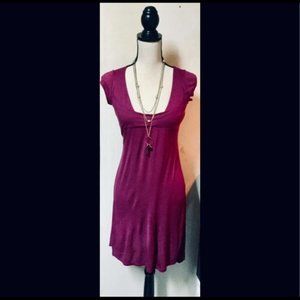 Maroon/Purple Dress, Square Neckline, Sz. M